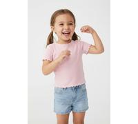 T-Shirt KIDS ONLY "KOGNELLA S/S O-NECK TOP NOOS JRS", Mädchen, Gr. 110/116, rosa (romance rose), Jersey, Obermaterial: 65% Polyester, 30% Viskose, 5% Elasthan, unifarben, regular fit kurz, Rundhals, g