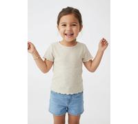 T-Shirt KIDS ONLY "KOGNELLA S/S O-NECK TOP NOOS JRS", Mädchen, Gr. 146/152, pumice stone detail:melange, Jersey, Obermaterial: 65% Polyester, 30% Viskose, 5% Elasthan, meliert, regular fit kurz, Rundh