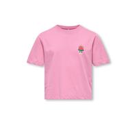 T-Shirt KIDS ONLY "KOGREX S/S PRINTED TOP JRS", Mädchen, Gr. 122/128, pink (cashmere rose print:watermelon), Jersey, Obermaterial: 100% Baumwolle, unifarben, regular fit taillenlang, Rundhals, Shirts 