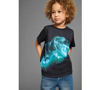 T-Shirt KIDSWORLD "BIG DINO", Jungen, Gr. 104/110, schwarz, Single Jersey, Obermaterial: 100% Baumwolle. Obermaterial Vorderteil: 100% Polyester, bedruckt, Basic, Rundhals, Shirts T-Shirt, T-Shirt mit