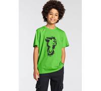 T-Shirt KIDSWORLD "Biker - Druck", Jungen, Gr. 152/158, grün, Single Jersey, Obermaterial: 100% Baumwolle, bedruckt, Basic, Rundhals, Shirts T-Shirt, Kurzarm, Basic-Passform, mit stylischem Druck, Run