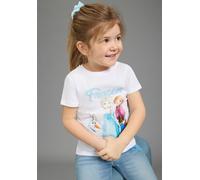 T-Shirt KIDSWORLD "FROZEN: ELSA & ANNA - Disney Shirt", Mädchen, Gr. 152/158, weiß, Single Jersey, Obermaterial: 100% Baumwolle, bedruckt, Basic, Basic normal, Rundhals, abgesteppte Kante, Shirts T-Sh