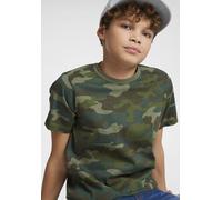 T-Shirt KIDSWORLD "in cooler Tarnoptik", Jungen, Gr. 152/158, grün (tarnfarben, grün), Jersey, Obermaterial: 100% Baumwolle, bedruckt, Basic, Rundhals, Shirts T-Shirt, Kurzarm, stylischer Allover-Druc