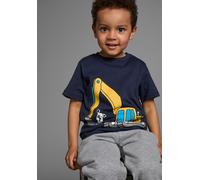 T-Shirt KIDSWORLD, Jungen, Gr. 104/110, blau (marine), Single Jersey, Obermaterial: 100% Baumwolle, bedruckt, Basic, Shirts T-Shirt, Kurzarm, Basic-Passform, mit stylischem Druck, mit Rippbündchen (47