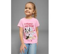 T-Shirt KIDSWORLD "MINNIE & DAISY - Disney Shirt", Mädchen, Gr. 104/110, pink, Single Jersey, Obermaterial: 100% Baumwolle, bedruckt, Basic normal, Rundhals, abgesteppte Kante, Shirts T-Shirt, modisch