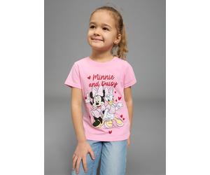 T-Shirt KIDSWORLD "MINNIE & DAISY - Disney Shirt", Mädchen, Gr. 104/110, pink, Single Jersey, Obermaterial: 100% Baumwolle, bedruckt, Basic normal, Rundhals, abgesteppte Kante, Shirts T-Shirt, modisch