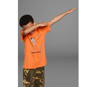 T-Shirt KIDSWORLD "Mit coolem Druck: NEXT LEVEL", Jungen, Gr. 176/182, orange, Jersey, Obermaterial: 100% Baumwolle, bedruckt, Basic, Basic, Rundhals, Shirts T-Shirt, Kurzarm, Basic-Schnitt, mit trend