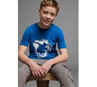 T-Shirt KIDSWORLD "Mit lässigem Druck: BIKER", Jungen, Gr. 140/146, blau (royalblau), Jersey, Obermaterial: 100% Baumwolle, bedruckt, Basic, Rundhals, Shirts T-Shirt, Kurzarm, bedruckt, Rundhalsaussch