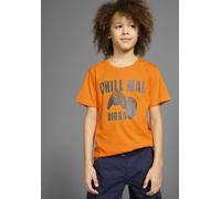 T-Shirt KIDSWORLD "Mit Spruch: CHILL MAL", Jungen, Gr. 176/182, orange (neon orange), Jersey, Obermaterial: 100% Baumwolle, bedruckt, Basic, Basic, Rundhals, Shirts T-Shirt, Kurzarm, Basic-Stil, mit c
