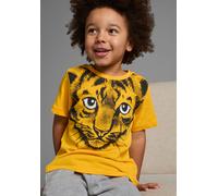 T-Shirt KIDSWORLD "Mit tollem Druck: LITTLE TIGER", Jungen, Gr. 140/146, gelb, Jersey, Obermaterial: 100% Baumwolle, bedruckt, Basic, Rundhals, Shirts T-Shirt, Kurzarm, Basic-Passform, mit peppigem Dr