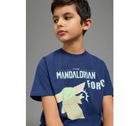 T-Shirt KIDSWORLD "STAR WARS: MADALORIAN - Disney Shirt", Jungen, Gr. 104/110, marine, Single Jersey, Obermaterial: 100% Baumwolle, bedruckt, Basic normal, Rundhals, Shirts T-Shirt, MANDALORIAN Shirt