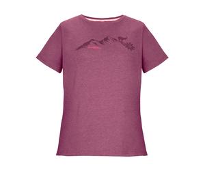 T-Shirt KILLTEC "KOS 194 WMN TSHRT", Damen, Gr. 42, dunkelrosé, Obermaterial: 65% Polyester, 30% Baumwolle, 5% Elasthan, Rundhals, Shirts T-Shirt, Vielseitiges Damen T-Shirt mit Melange-Optik und Berg