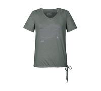 T-Shirt KILLTEC "KOS 497 WMN TSHRT", Damen, Gr. 46, grau (mittelgrau), Obermaterial: 88% Polyester, 12% Elasthan, V-Ausschnitt, Shirts T-Shirt, Weiches, strapazierfähiges Funktionsshirt mit Kordelzug