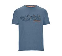 T-Shirt KILLTEC "MN TSHRT C", Herren, Gr. XXL, denim, Obermaterial: 92% Polyester, 8% Elasthan, Rundhals, Shirts T-Shirt, Schnelltrocknendes Herren T-Shirt mit Berg-Print und Melange-Optik, Topseller