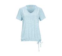 T-Shirt KILLTEC "WMN TSHRT F", Damen, Gr. 48, blau, Obermaterial: 94% Polyester, 6% Elasthan, Rundhals, Shirts T-Shirt, Gestreiftes, schnelltrocknendes Funktionsshirt mit verstellbarem Saum (46428517-