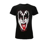 T-Shirt Kiss Original The Demon Offizielles schwarzes T-Shirt Hard Rock Heavy Metal, Schwarz , Large