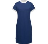 Shirtkleid RAGWEAR "Katchi Solid", Damen, Gr. XL (42), Normalgrößen, blau (indigo), Material: 80% Baumwolle (bio), 20% Polyester (recycelt), Basic, lässig geschnitten ca. Mitte Oberschenkel, hoch gesc