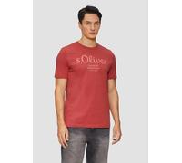 s.Oliver Herren T-Shirt mit Logo-Print - aus Baumwolle, Regular Fit, Rundhals