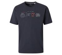 Casa Moda Regular Fit T-Shirt Rundhals marine, Bedruckt