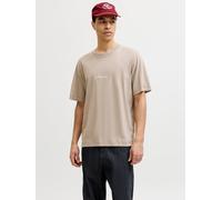 Kurzarmshirt JACK & JONES "JORNORREBRO EMB TEE SS CREW NECK NOOS", Damen, Gr. L, vintage khaki, Jersey, Obermaterial: 100% Baumwolle, unifarben, relaxed fit normal, Rundhals, gerader Abschluss, Shirts