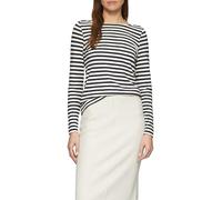 Geringeltes Langarmshirt aus Flammgarn mit U-Boot-Ausschnitt 36 blau|weiß 2160850.59G2.36