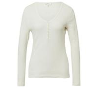 Ripp-Langarmshirt mit Knopfleiste im Slim Fit 40 creme 2170091.0210.40