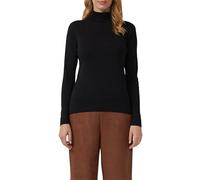 Rollkragenshirt S.OLIVER, Damen, Gr. 40, schwarz, Rippware, Obermaterial: 100% Baumwolle, casual, normal, Rundhals, Langarm abgesteppte Kante, Shirts, im Slim Fit, Langarm (98677000-40) schwarz