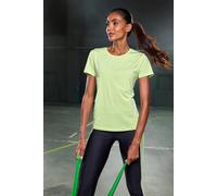 T-Shirt LASCANA ACTIVE, Damen, Gr. XS (32/34), blau (grün), Trikot, Obermaterial: 90% Polyester, 10% Elasthan, Mesh, unifarben, Basic hüftlang, Rundhals, Shirts T-Shirt, mit Mesheinsatz am Rücken (415