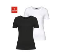 LASCANA T-Shirt Damen weiß + schwarz Gr.32/34
