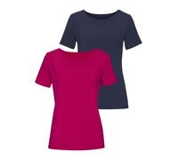 LASCANA T-Shirt Damen hibiskus, navy Gr.40/42