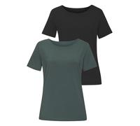 LASCANA T-Shirt Damen eukalyptus, schwarz Gr.40/42
