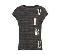 T-Shirt LAURA SCOTT, Damen, Gr. 36/38, schwarz-weiß (schwarz, weiß, gemustert), Jersey, Obermaterial: 95% Viskose, 5% Elasthan, bedruckt, gemustert, figurumspielend hüftlang, U-Boot-Ausschnitt, Shirts