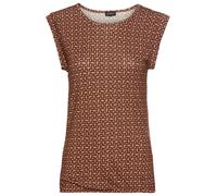 T-Shirt LAURA SCOTT, Damen, Gr. 44, braun (camel, braun), Single Jersey, Obermaterial: 100% Viskose, gemustert, figurumspielend hüftlang, Rundhals, Shirts T-Shirt, figurumspielende Passform, gemustert