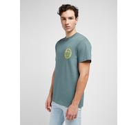 T-Shirt LEE "RELAXED TEE", Damen, Gr. L, grün (summit), Jersey, Obermaterial: 100% Baumwolle, bedruckt, unifarben, relaxed fit normal, Rundhals, Shirts T-Shirt, mit Logoprint (46537401-L)