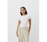 T-Shirt LEGER "Cindy, LeGer by Lena Gercke", Damen, Gr. 36, weiß, Feinripp, Obermaterial: 95% Viskose, 5% Elasthan, unifarben, figurbetont normal, Rundhals, eingesetzt abgesteppte Kante, Shirts T-Shir