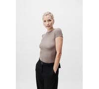 T-Shirt LEGER "Cindy, LeGer by Lena Gercke", Damen, Gr. 38, braun, Feinripp, Obermaterial: 95% Viskose, 5% Elasthan, figurbetont normal, Rundhals, eingesetzt abgesteppte Kante, Shirts T-Shirt, Figurbe