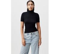 T-Shirt LEGER "Larina, LeGer by Lena Gercke", Damen, Gr. 40, schwarz, Obermaterial: 92% Viskose, 8% Elasthan, figurbetont, Shirts T-Shirt, figurbetont, Stehkragen (35467416-40) schwarz