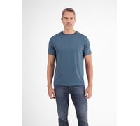 T-Shirt LERROS "Basic T-Shirt mit Logostitch, unifarben", Herren, Gr. L, blau (crispy blau), 100% Baumwolle, Rundhals, Shirts T-Shirt (41378110-L) crispy blau