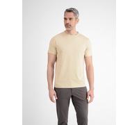 Rundhalsshirt LERROS, Herren, Gr. XL, weiß (foam weiß), Single Jersey, Obermaterial: 100% Baumwolle, unifarben, regular fit taillenbedeckt, Rundhals, Shirts Rundhalsshirt, mit Logo Stickerei (98088252