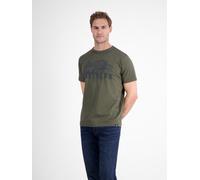 T-Shirt LERROS, Damen, Gr. M, nordic olive, Single Jersey, Obermaterial: 100% Baumwolle, bedruckt, normal hüftbedeckend, Rundhals, Shirts T-Shirt, mit Front-Print (15186948-M) nordic olive