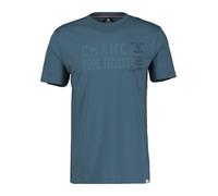 T-Shirt LERROS, Damen, Gr. XXL, blau (crispy blau), Single Jersey, Obermaterial: 100% Baumwolle, bedruckt, regular fit taillenbedeckt, Rundhals, gerader Abschluss, Shirts T-Shirt, mit Schriftzug (6655
