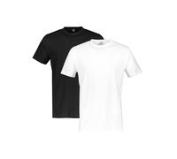 LERROS Doppelpack T-Shirt für Herren, Rundhals in Premium Baumwollqualität - Mix Pack Black+white L