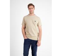 T-Shirt LERROS, Herren, Gr. 3XL, weiß (foam weiß), Piqué, Obermaterial: 99% Baumwolle, 1% Elasthan, unifarben, normal hüftbedeckend, Rundhals, Shirts T-Shirt, in Waffel-Piqué und mit Logo-Badge (13614