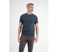 T-Shirt LERROS, Herren, Gr. L, blau (classic navy), Piqué, Obermaterial: 99% Baumwolle, 1% Elasthan, unifarben, normal hüftbedeckend, Rundhals, Shirts T-Shirt, in Waffel-Piqué und mit Logo-Badge (2415