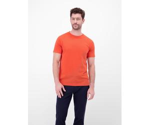 T-Shirt LERROS, Herren, Gr. S, vivid rot, Single Jersey, Obermaterial: 100% Baumwolle, unifarben, regular fit hüftlang, Rundhals, abgesteppt, Shirts T-Shirt, im Basic-Look (51697563-S) vivid rot