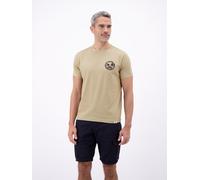 LERROS Lässiges, unifarbenes T-Shirt aus reiner Baumwolle mit Print - Gravel Beige XL