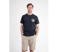 LERROS Lässiges, unifarbenes T-Shirt aus reiner Baumwolle mit Print - Classic Navy XXL