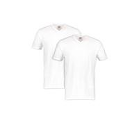 LERROS - Herren V-Ausschnitt Doppelpack T-Shirt, Regular Fit, (2003115), Größe:M, Farbe:White (100)