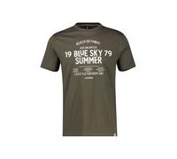 T-Shirt LERROS "LERROS Herren T-Shirt mit Brustprint", Damen, Gr. M, grün (aged olive), 100% Baumwolle, Rundhals, Shirts T-Shirt (83634024-M) aged olive