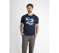 T-Shirt LERROS "LERROS Herren T-Shirt mit sommerlichem Brustprint", Damen, Gr. L, blau (classic navy), 100% Baumwolle, Rundhals, Shirts T-Shirt (95191119-L) classic navy